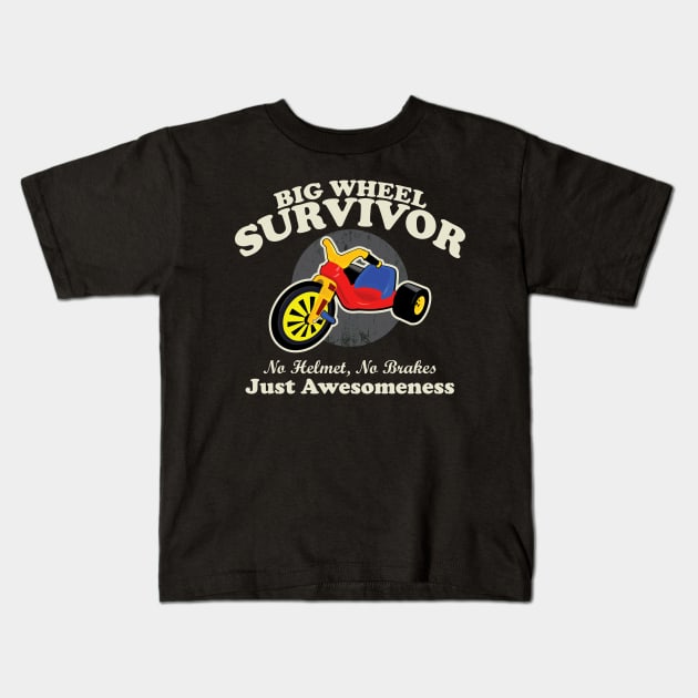 Big Wheel Survivor Kids T-Shirt by Alema Art